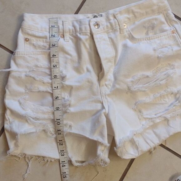 Free People We the Free Makai Denim shirt white distressed size 27 - Picture 6 of 12